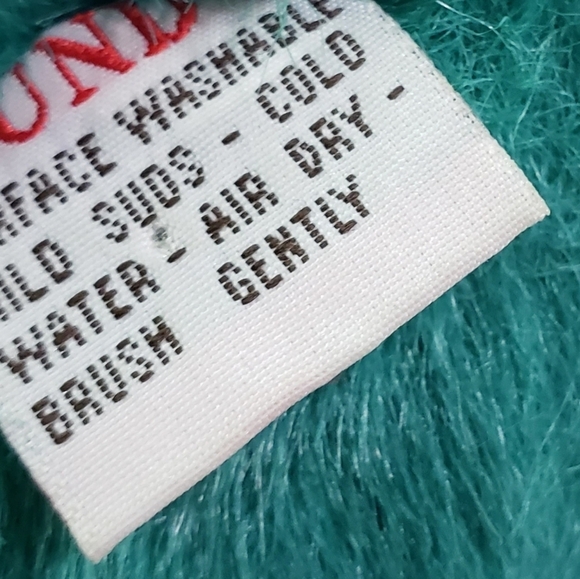 Gund Victoria's Secret Teal Green Teddy Bear Floral Bow 11 Inch 1992 - Picture 7 of 9